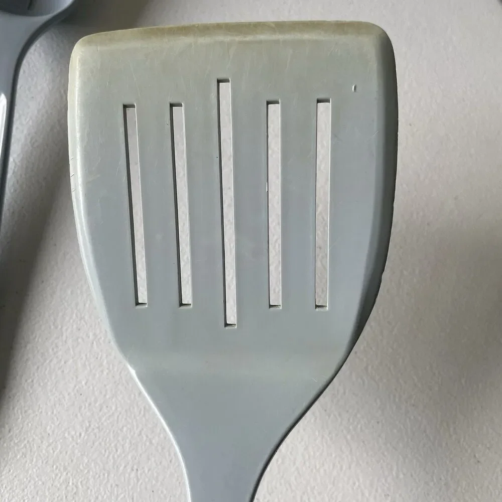 Vintage King Kraft Nylon Slatted Spatula Turner Cooking Spoons Blue Lot of 3 USA